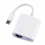 Mobiliojo telefono adapterio &bdquo;Lightning&ldquo; prijungimas prie Rj45 prievado eterneto keitiklio TYPE-C