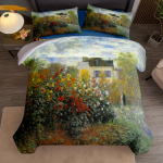 Claude Monet sodas Argenteuil mene Antklodės užvalkalų komplektas JK Vienvietis Dvigulis Karalienės JAV Vienvietis Pilnas Karali&scaron;kas Dydis Tarp Patalynės Komplektų 140x200cm