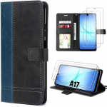 Coque de Protection - BOOLING - Samsung Galaxy A17 5G/4G - Effet Cuir Bicolore - Antichoc - 2 Vitres Tremp&eacute;es