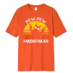 Pew Pew Madafakas Katė su dviem pistoletais Spausdinimas Vyri&scaron;ki mar&scaron;kinėliai Vasariniai medvilniniai mar&scaron;kinėliai Kvėpuojantys laisvi drabužiai Hip Hop gatvės mar&scaron;kinėliai 4XL