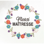 Transfert textile Merci Maitresse 10 x 10 cm