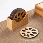 Creative Lotus Gėlių gėrimų padėkliukai Mediniai apvalūs puodelio kilimėlis Stalo kilimėlis Arbatos puodelis Kavos padėkliukas Namų dekoravimas Virtuvės aksesuarai