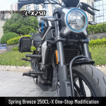 CFMOTO CLX250 Motociklo Apsauginis Rėmas, Bagažo Stovas ir Odinis &Scaron;oninis Krep&scaron;ys CFMOTO 250 Black Rear Rack