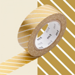 Masking tape ray&eacute; dor&eacute; - 1,5 cm x 7 m auksas