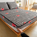 3 vnt. Vandeniui atsparus čiužinio užvalkalas, storas dygsniuotas paklodė su guma, madingas spausdintas patalynės komplektas, neslystanti paklodė, apsauga nuo dulkių, 30 cm gylio ki&scaron;enė, paklodžių komplektas 90*120cm(sheet set)