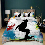 Riedlentės antklodės užvalkalų rinkinys Hip Hop stiliaus patalynės rinkinys Spalvingas vaivoryk&scaron;tės tie-dye hipi&scaron;kas abstraktus grafiti menas poliesterio antklodės užvalkalas 70x133cm white
