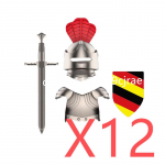 Suderinami MOC Viduramžių statybinių kaladėlių personažai Kariai Drakonų riteriai Juodasis liūtas Erelis Žaislas Dovana Kaladėlės Ūkininkas Karys X048