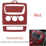 3D carbon fiber sticker Central control Panel decoration trim for Ford focus mk2 2009-2016 auto accessories Manual AC red