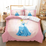 Princesių serija Disney princesė Aina Kalėdinės dovanos 3D Vaikų patalynės komplektas 3 dalys Komfortas 100% poliesteris Anime Namai AU Single(140*210cm)3pcs
