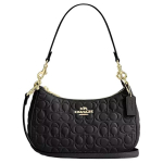 Coach Teri 24 Auksinis Metalinis Logotipas Užtrauktukas Lygios Odos Pečių Krep&scaron;ys Vidutinio Dydžio Moteri&scaron;kas Pečių Krep&scaron;ys Juodas CY774-IMBLK Basic Set (Bag+Dust Bag)