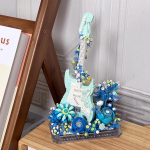 Plastikinės gėlės Elektrinė gitara Ukulele Statybiniai kaladėlės &bdquo;Pasidaryk pats&ldquo; Surinkimo žaislai Vaikams Suaugusiems Kūrybi&scaron;kas stalo dekoras With box gray