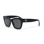 Chanel kvadratiniai akiniai nuo saulės su pilkais lę&scaron;iais ir &scaron;irdelės formos moteri&scaron;ki akiniai nuo saulės Juodi CH5478-C501 Basic Packaging-Eyeglass Case+Box,F,Black