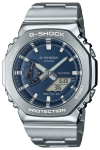 CASIO G-SHOCK GM-2110D-2BJF Metalinis rėmelis Sidabrinė nerūdijančio plieno apyrankė Mėlynas ciferblatas Vyri&scaron;kas analoginis-skaitmeninis laikrodis Eleganti&scaron;kas Sporti&scaron;kas Prabangus Plieninė serija