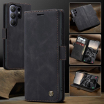 CaseMe skirta Samsung Galaxy S26 Ultra Auk&scaron;tos kokybės Retro prabangi magnetinė atverčiama PU odinė telefono dėklas S26 Plus S26Ultra Piniginės dangtelis S26 Ultra juoda