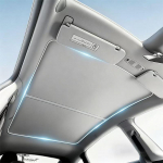 Stoglangio apsaugos nuo saulės Tesla Model Y Juniper 2026 Nano Ledo Kristalo Sulankstomos &Scaron;ilumos Izoliacija UV Apsauga Stiklinis Stoglangis Saulės Skydelis gray