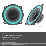 1 vnt 5 colių 100 W automobilio HiFi koaksialinis garsiakalbis, transporto priemonės durys, automatinis garso muzikos stereofoninis viso diapazono dažnis 5 Inch 100W
