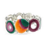 NOA [H8889] - Bracelet Cr&eacute;ateur 'Coloriage' vert orange oranžinė