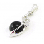 Les Tr&eacute;sors De Lily [I8876] - Pendentif Argent 'D&eacute;esse Noir de Jais' noir argent&eacute; (rhodi&eacute;) - 27x10 mm
