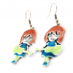 NOA [J1756] - Boucles Cr&eacute;ateur 'Rockeuse' bleu vert žalia