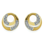 Les Tr&eacute;sors De Lily [J4405] - Boucles Plaqu&eacute; Or 'D&eacute;esse' blanc dor&eacute; - 10 mm