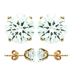 Les Tr&eacute;sors De Lily [L3944] - Boucles plaqu&eacute; or 'Essentiel' blanc dor&eacute; - 8 mm balta