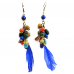 Les Tr&eacute;sors De Lily [L5769] - Boucles Cr&eacute;ateur 'Cheyennes' bleu multicolore mėlyna
