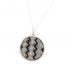 Altesse [N3070] - Collier Argent 'Sissi' noir blanc