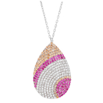 Les Tr&eacute;sors De Lily [P1930] - Collier argent 'Sissi' rose blanc argent&eacute; (rhodi&eacute;)