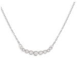 Les Tr&eacute;sors De Lily [Q2879] - Collier argent 'Sissi' blanc argent&eacute; (rhodi&eacute;) - 18x3 mm balta