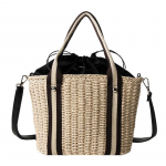 Yogodlns Straw Bucket Krep&scaron;iai moterims Vasariniai Crossbody Krep&scaron;iai Moteri&scaron;kos Kelioninės Piniginės ir Rankinės Moteri&scaron;kas Pečių Krep&scaron;ys 29*14*19cm smėlis