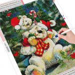 Deimantinis tapybos kalėdinis rinkinys viso kvadrato deimantinis siuvinėjimas me&scaron;kiukas mozaikos gyvūnų rankdarbiai rankų darbo dovana Full Round 20X30CM