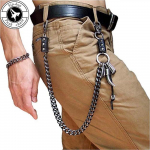 1vnt kelnių grandinėlė Džinsų grandinėlė piniginė vyrams Punk Skull kelnių grandinėlė raktų pakabukas Bullet Biker grandinėlė OX Horn