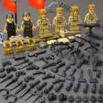 D71008 Kariniai statybiniai blokai Minifigūrėlių rinkinys Vaiki&scaron;kas dėlionės mažos dalelės, surenkamos statybinės kaladėlės