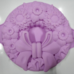 Kepimo silikono torto skarda didelės gėlės formos vieno lanko kepimo skarda su gimtadieniu Kalėdų proga violetinė