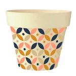 Les Tr&eacute;sors De Lily [Q6414] - Cache-pot bambou 'Boho' rose marron marine beige - 13. 5x15 cm ry&scaron;kiai rožinė