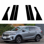 Blizganti juoda lango durų kolona BC stulpelio stulpelio dangtelio apdaila, skirta Kia Sorento 2010&ndash;2018 2019 2020 2021 2023 m. dekoravimo lipdukai