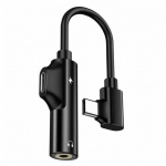 AUX lightning USB C iki 3,5 mm lizdo garso įkrovimas 2 viename jungties ausinių keitiklis Dvigubas ki&scaron;tukas skirtas iPhone 11 12 Huawei Xiaomi Mi Note 7 8 9 Type-C laidas Type-C