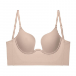 Push Up liemenėlė be nugaros, moteri&scaron;kos liemenėlės žemo kirpimo seksuali liemenėlė atvira nugara Vestuviniai apatiniai nematomi besiūliai gilus apatinis trikotažas