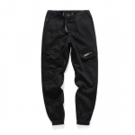 Camo Joggers vyri&scaron;kos krovininės kelnės Vyri&scaron;kos karinės juodos/kamufliažinės grynos medvilnės vyri&scaron;kos kelnės su ki&scaron;enėmis 40 juoda