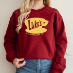 Retro Gilmore mergaičių megztiniai Vintage Lukes Diner Hoodie Star tu&scaron;čiaviduriai megztiniai Moterims TV laida Gilmore Girl Crewneck megztiniai M raudona
