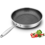 Nelipni keptuvė, 11 colių neprideganti didelė 304 nerūdijančio plieno korio keptuvė su rankena &ndash; orkaitėje saugios keptuvės, virėjo keptuvės