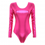 Moteri&scaron;ki suaugusiųjų blizgūs lakinės odos drabužiai ilgomis rankovėmis vientisa triko Bodycon Bodycon &scaron;okių apranga L