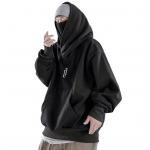 Madingas žiemos gobtuvas Vienspalvis High Collar Thermal 3XL juoda