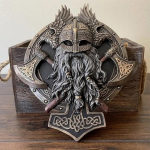 Viking Decor Creepy Head Dekoratyvinis sieninis pakabinamas kaukolių galvos dekoras