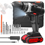 Buitinis 3 viename daugiafunkcis elektrinis gręžtuvas, rankinis ličio atsuktuvas, 21 V smūginis grąžtas, &scaron;lifuotas 1pcs battery US Plug įvairiaspalvis