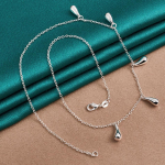 URMYLADY 925 Sterling Silver Penkių vandens la&scaron;ų karoliai moterims, vestuvių vakarėlio madingi papuo&scaron;alai 45cm