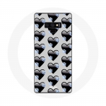 Coque pour Samsung Galaxy Note 9 Fond de coeurs noirs