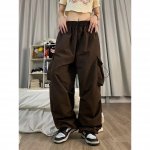Y2K Moteri&scaron;ki gatvės drabužiai Kargo Korėjieti&scaron;ki Harajuku Baggy Para&scaron;iutinės kelnės vyrams Sportinės kelnės Plačios kojos Bėgiojimo kelnės Drabužiai S
