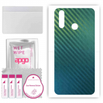 apgo Protective Skin Sticker for the back compatible with Tecno Pouvoir 3 Air, Wrap Film, Foil, Vinyl - Pattern Carbon Chameleon CAKA1