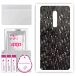 apgo Protective Skin Sticker for the back compatible with Nokia 5, Wrap Film, Foil, Vinyl - Pattern Carbon Black Pixel